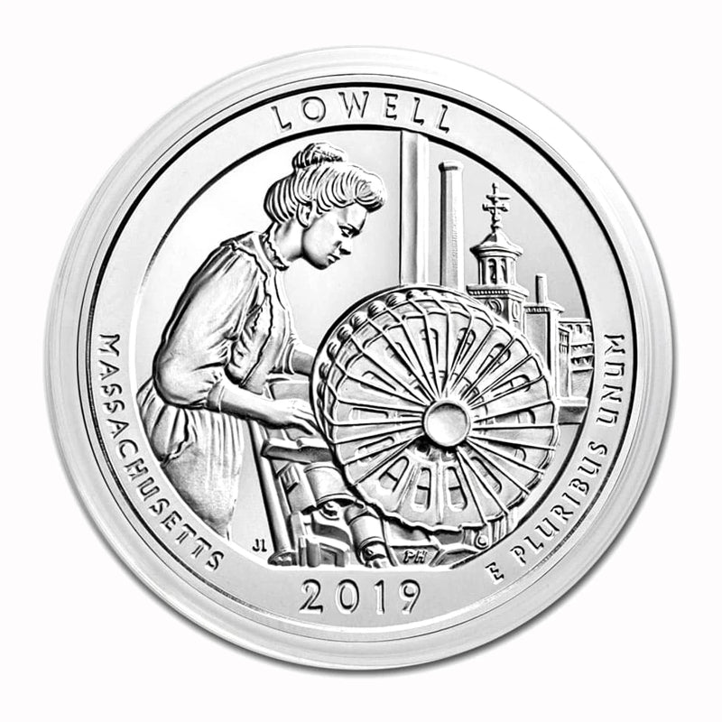 2019 $.25 5 oz Silver America the Beautiful Lowell National Park Massachusetts-3