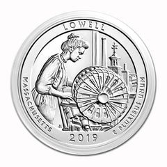 2019 $.25 5 oz Silver America the Beautiful Lowell National Park Massachusetts-3