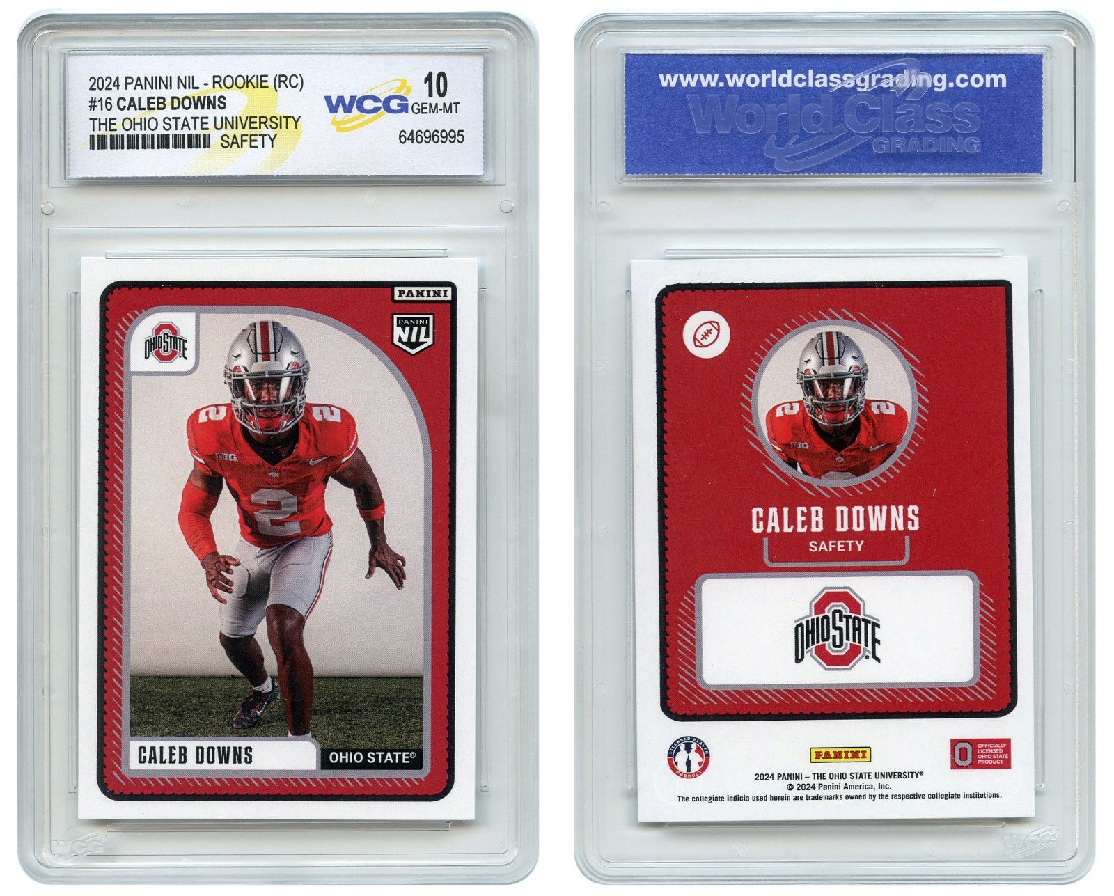 2024 Panini CALEB DOWNS The Ohio State Safety True ROOKIE Card #16 - GEM MINT 10