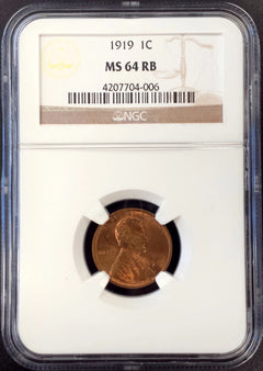 1919 Lincoln Cent certified MS 64 RB by NGC!-1