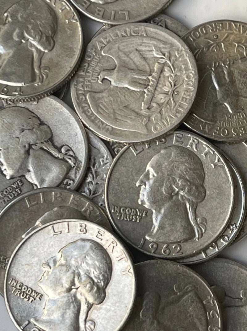 [Lote de 20 Monedas] 1/2 Rollo - Cuarto de Washington - 90% Plata - ¡Elige cuántas!-1