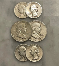 $2 Face 90% Silver (2) Franklin Half Dollar (4) Quarters - Choose How Many Lots!-1