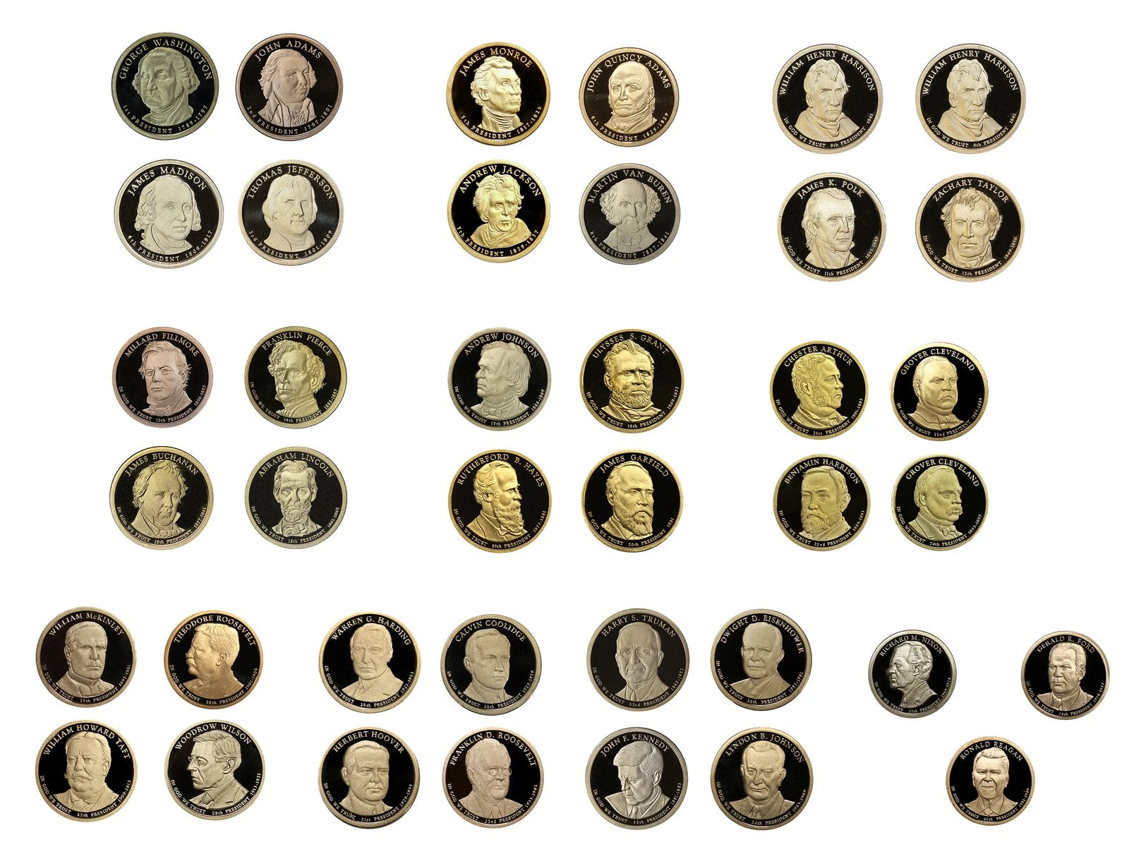 Choice Proof Presidential Dollar Roll, 20 Coins - Mixed Dates