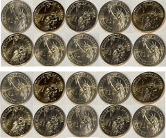2007 Washington Presidential Dollar 20 Coin PD Mint Set Satin Roll (10P/10D)-1