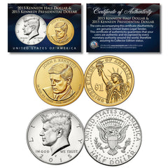 JOHN F KENNEDY 2-Coin Set 2015 JFK Presidential $1 & 2015 JFK Half Dollar P MINT-1