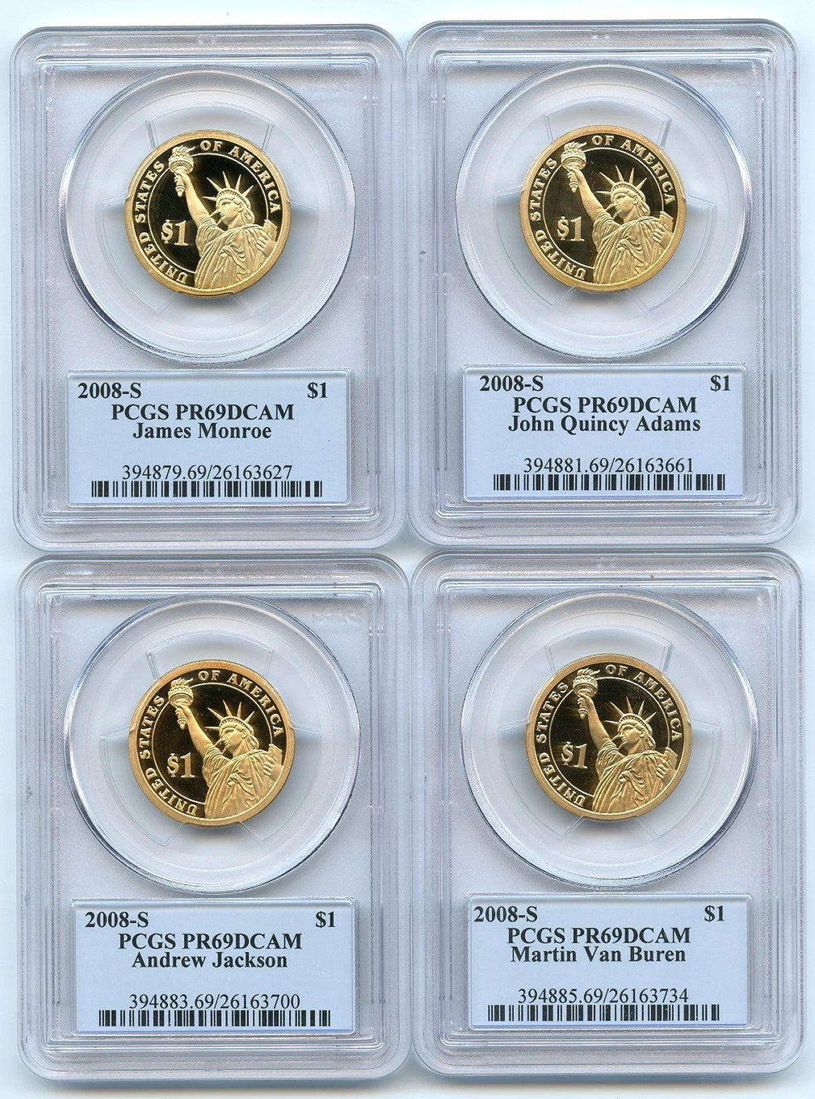 2008 S Presidential Dollar Set PCGS PR69DCAM