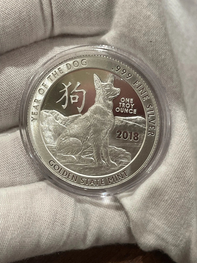 GSM Chinese Lunar New Year - 1 oz. 2018 Year of the Dog Silver Round in Capsule-1