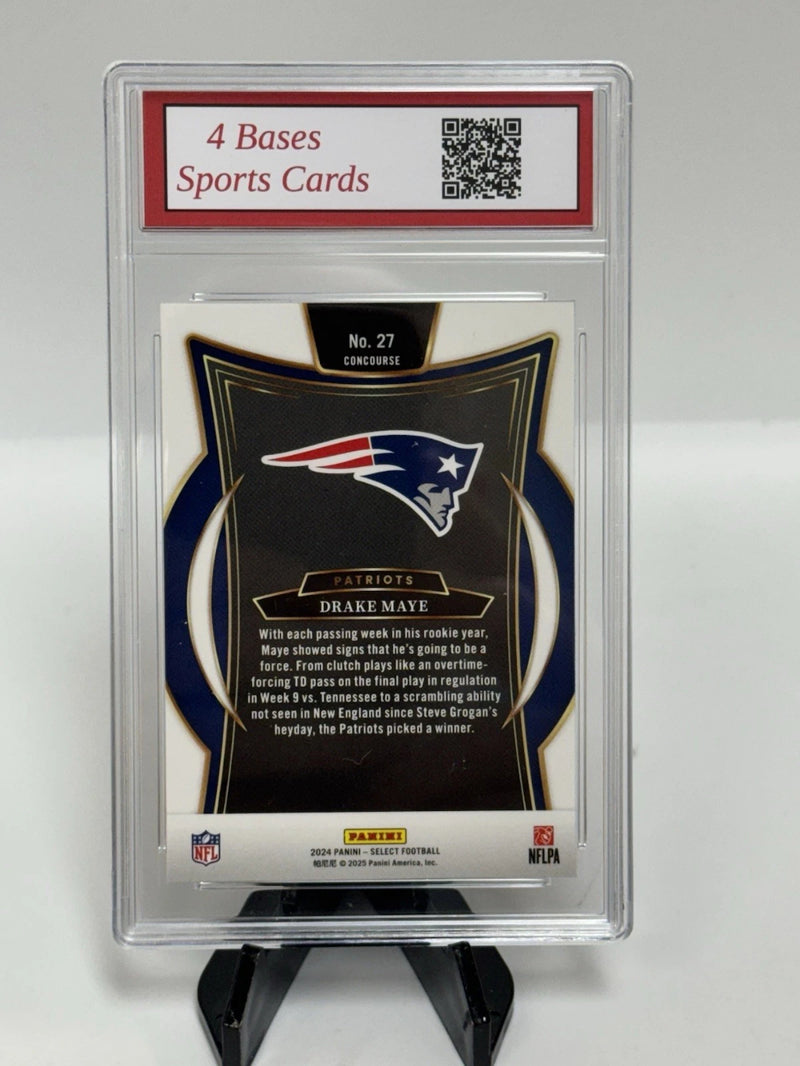 2024 Panini Select Drake Maye Patriots Concourse Nivel Novato #27 Gem Mint 10.-2
