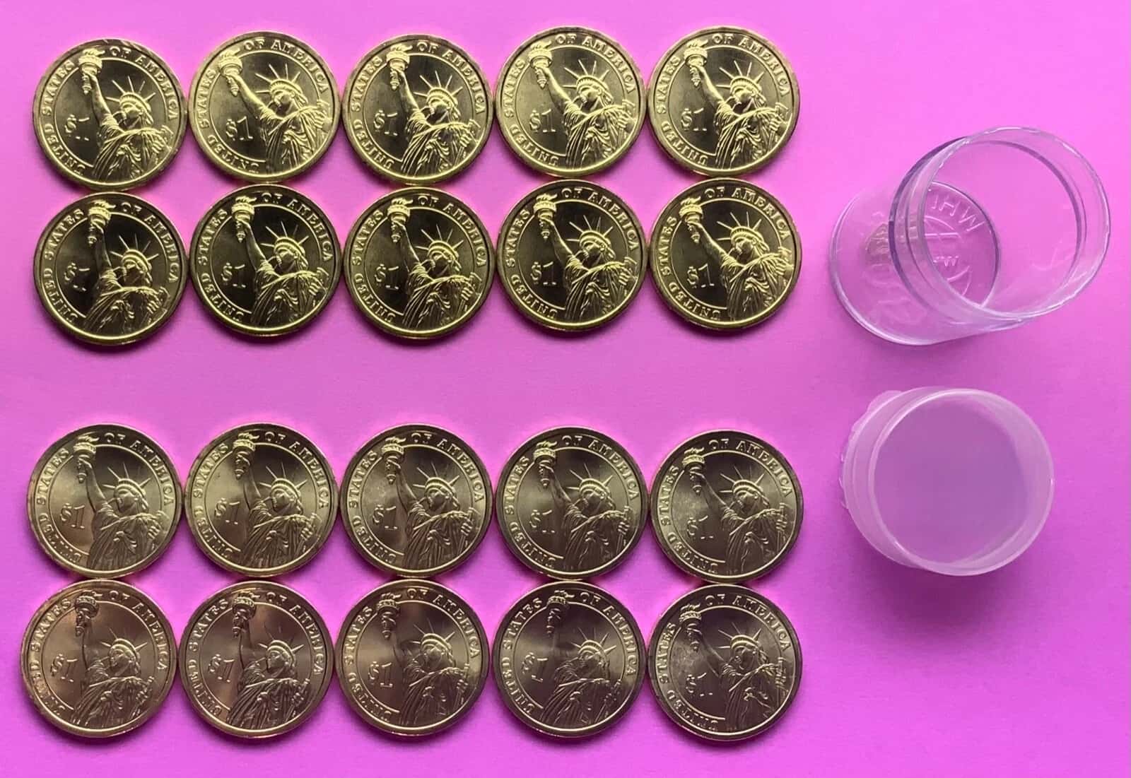 2010 Buchanan Presidential Dollar 20 Coin PD Satin Roll from Mint Sets (10P/10D)-1