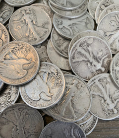 Moneda de medio dólar Walking Liberty, 90 % plata, circulada. ELIGE LA CANTIDAD. ENVÍO GRATIS.-1