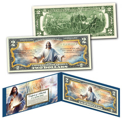 JESUS CHRIST John 3:16 Religious Bible Verse Genuine Legal Tender U.S. $2 Bill-1