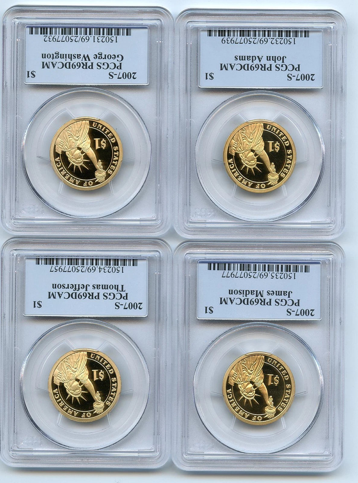 2007 S Presidential Dollar Set PCGS PR69DCAM
