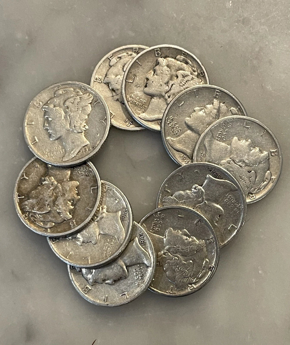 [Lot of 10] Mercury Dimes 1916-1945 90% Silver CHOOSE HOW MANY LOTS OF 10 COINS!-1