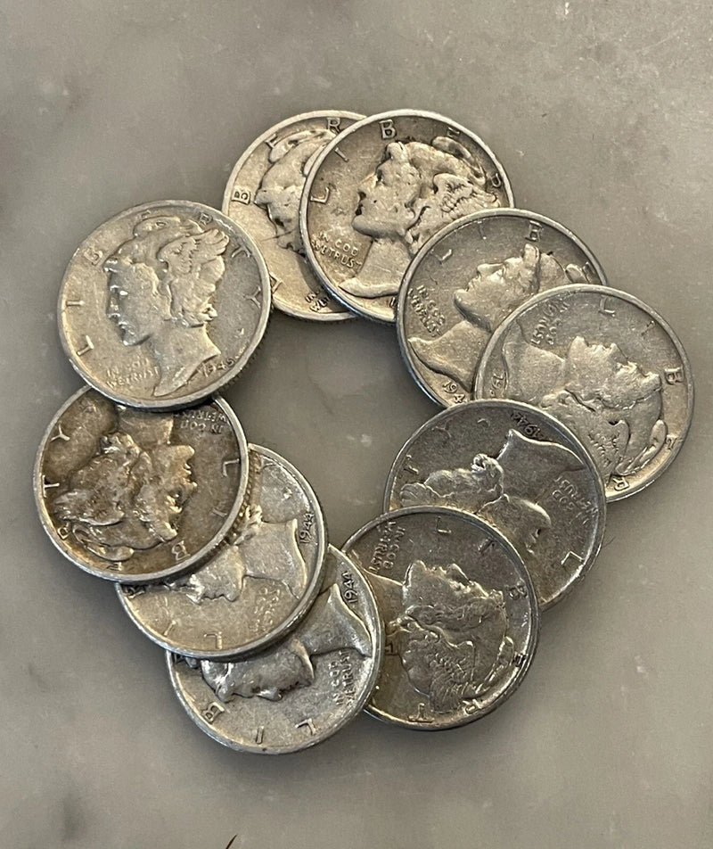 [Lot of 10] Mercury Dimes 1916-1945 90% Silver CHOOSE HOW MANY LOTS OF 10 COINS!-1