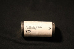 2014-D Calvin Coolidge Presidential $1 Coin Roll of $25 Unc US Mint BU-1