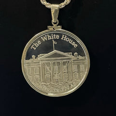 Donald J. Trump Coin Silver Pendant 1 Troy Ounce With .925 Sterling Silver Bezel-1