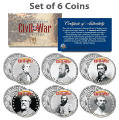 American CIVIL WAR South CONFEDERATE LEADERS Kennedy Half Dollars 6-Coin US Set-1