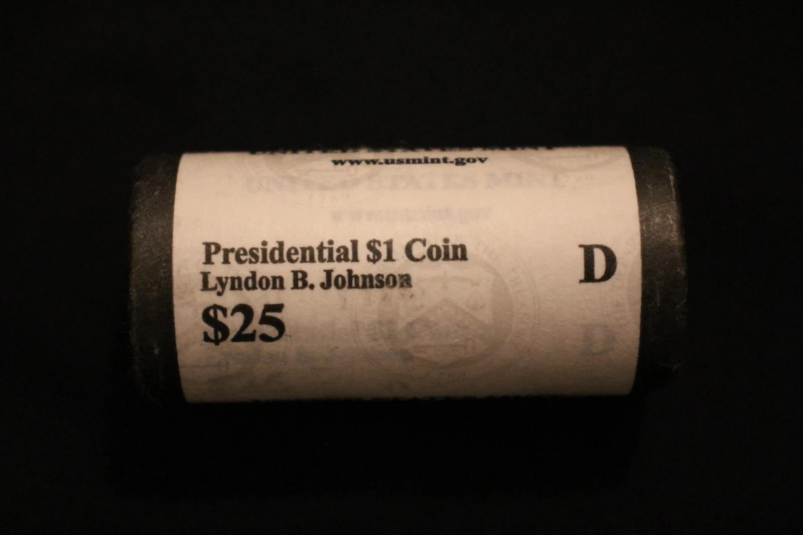 2015-D Lyndon B. Johnson Presidential $1 Coin Roll of $25 Unc US Mint BU Roll-1