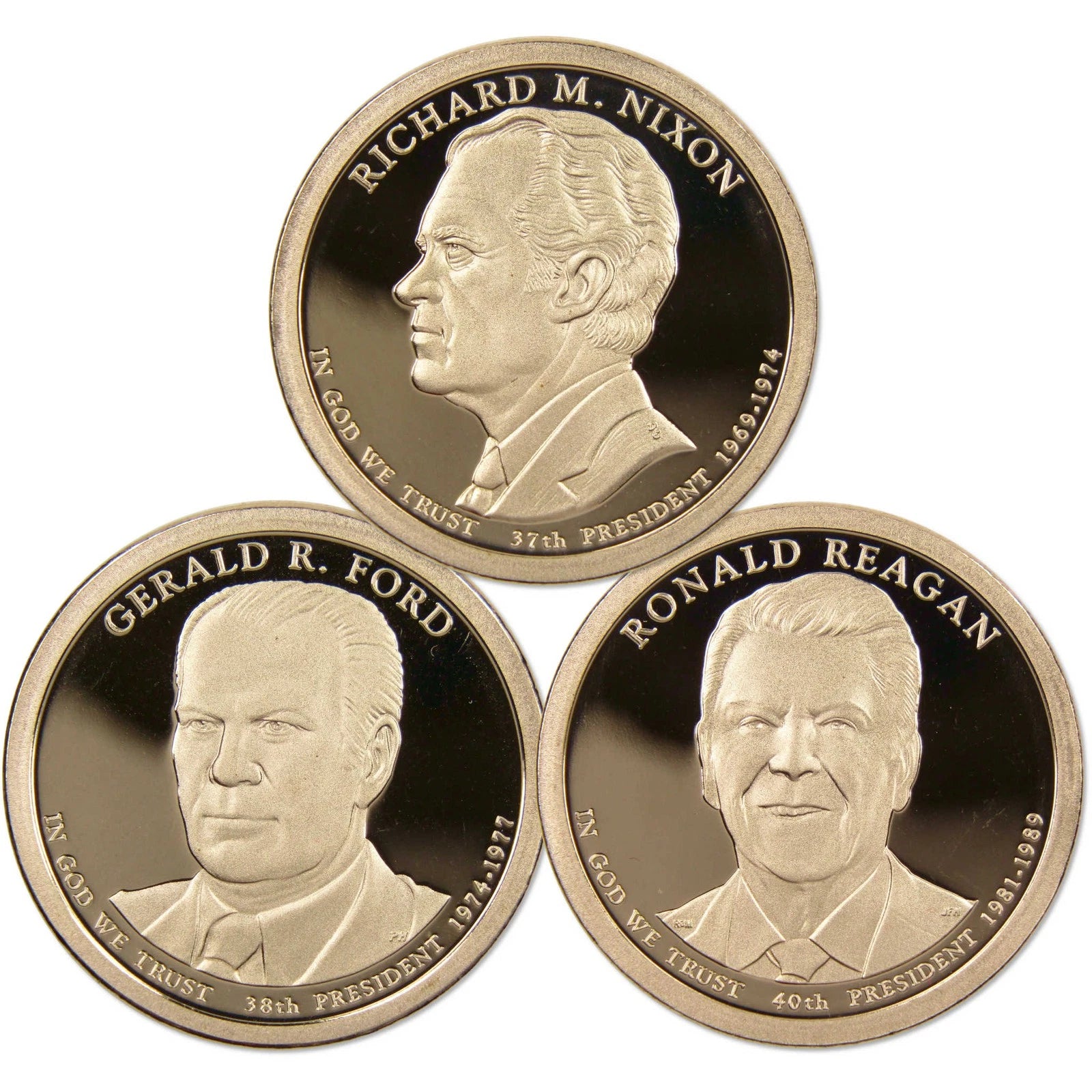 2016 S Presidential Dollar 3 Coin Set Choice Proof $1 US Collectible-1