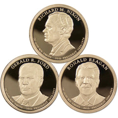 2016 S Presidential Dollar 3 Coin Set Choice Proof $1 US Collectible-1