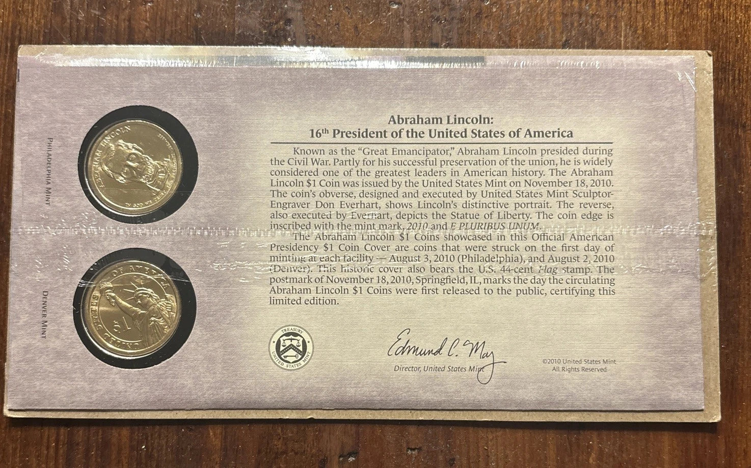 2010 P&D Abraham Lincoln Presidential Dollars-1