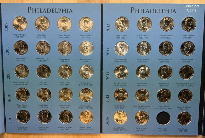 2007-2016, 2020 Presidential $1 PD 80 Coin COMPLETE Satin & Uncirc Set in Folder-1