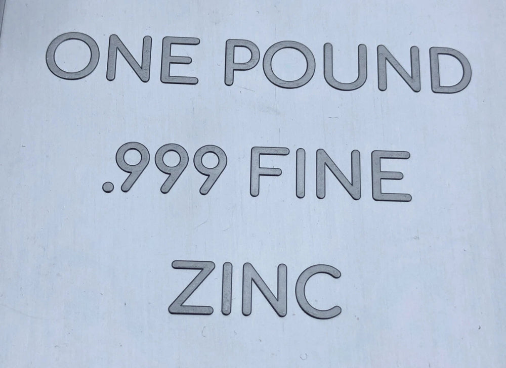 1 (One) Pound .999 Zinc Bullion Bar By Unique Metals-1