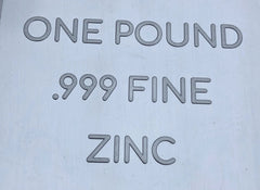 1 (One) Pound .999 Zinc Bullion Bar By Unique Metals-1