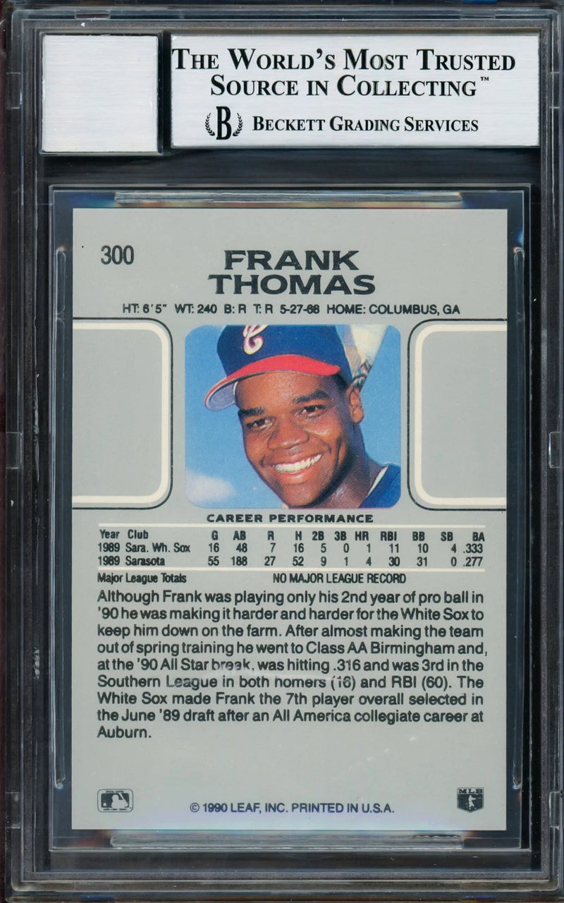 Frank Thomas firmó un Leaf RC 300 de 1990 de los Chicago White Sox Auto GM 10 Beckett-2
