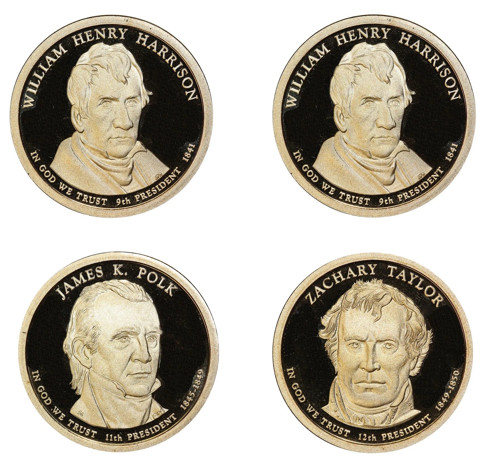 2009 -S Proof Presidential dollars - $1 Coin complete set of 4, Coins Only-1