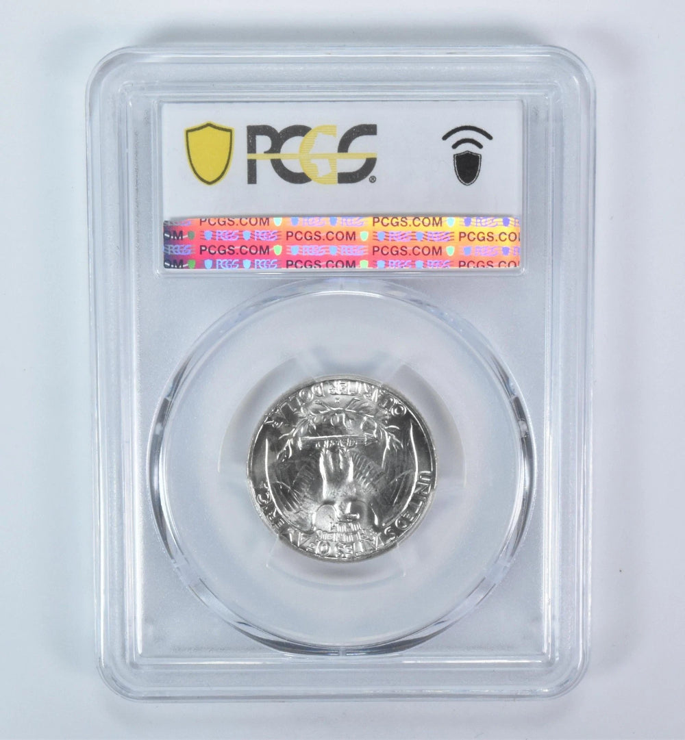 Moneda de 25 centavos Washington MS64 PCGS Etiqueta Azul 1962-D-1