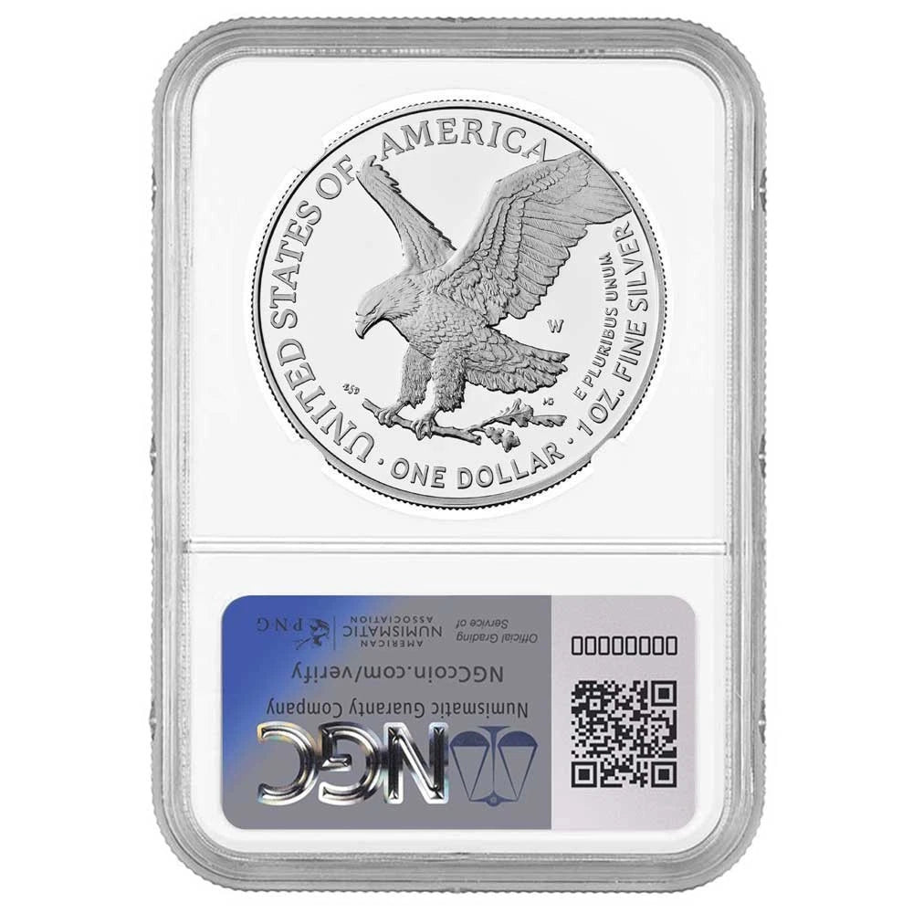 Moneda de plata americana Eagle NGC PF69UC de $1, 2025-W, etiqueta marrón-1