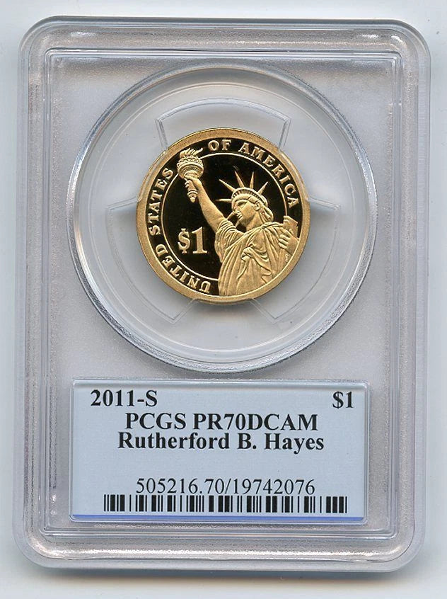 2011 S $1 Rutherford B Hayes Dollar PCGS PR70DCAM-1