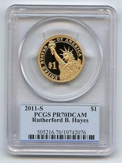 2011 S $1 Rutherford B Hayes Dollar PCGS PR70DCAM-1
