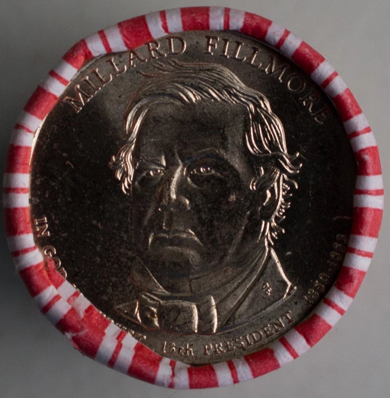 2010 P Millard Fillmore Uncirculated One Dollar 25 Golden Coin Roll $1-1