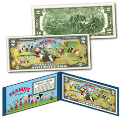 PEANUTS Gang Snoopy * BASEBALL * Officially Licensed U.S. Genuine $2 Bill w/ COA-1