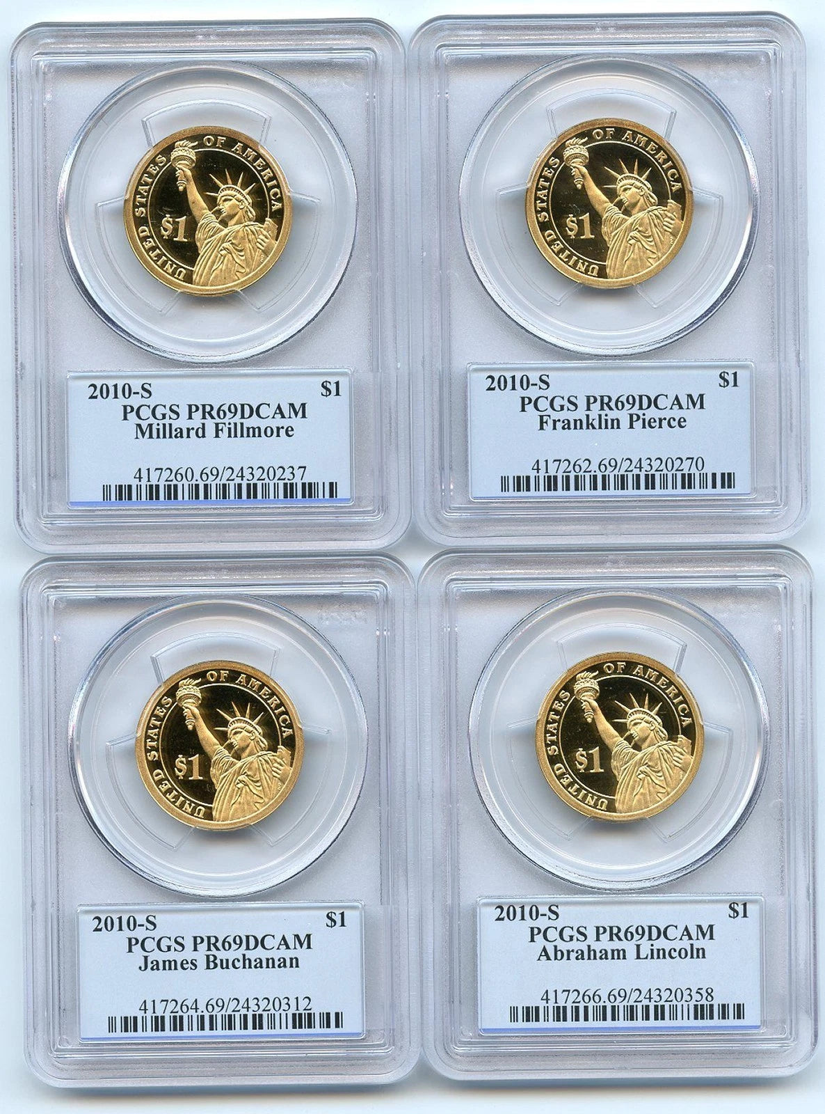 2010 S Presidential Dollar Set PCGS PR69DCAM-1