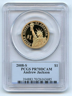 2008 S $1 Andrew Jackson Dollar PCGS PR70DCAM-1