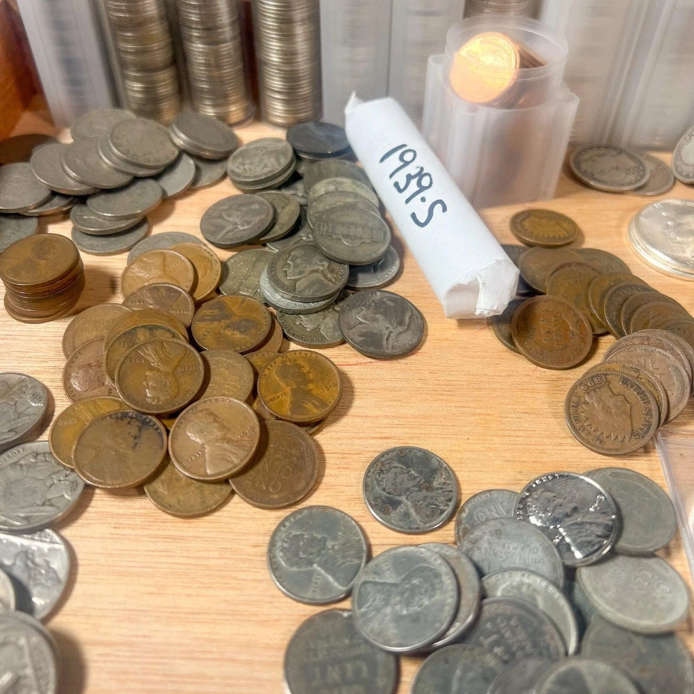Vintage Cigar Box Mixed U.S. Coin Lot | LIQUIDATION | 90% Silver | Wheat Penny-1