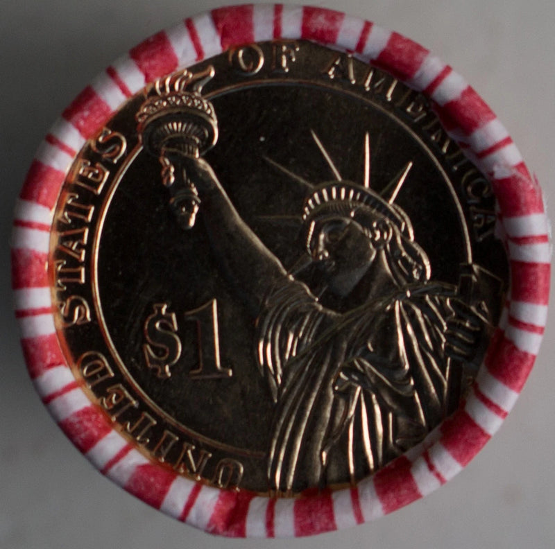 2009 P John Tyler Uncirculated One Dollar 25 Golden Coin Roll $1-1
