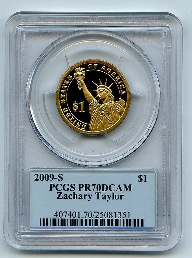 2009 S $1 Zachary Taylor Dollar PCGS PR70DCAM-1