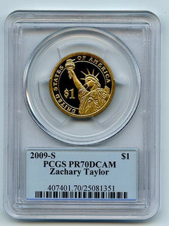 2009 S $1 Zachary Taylor Dollar PCGS PR70DCAM-1