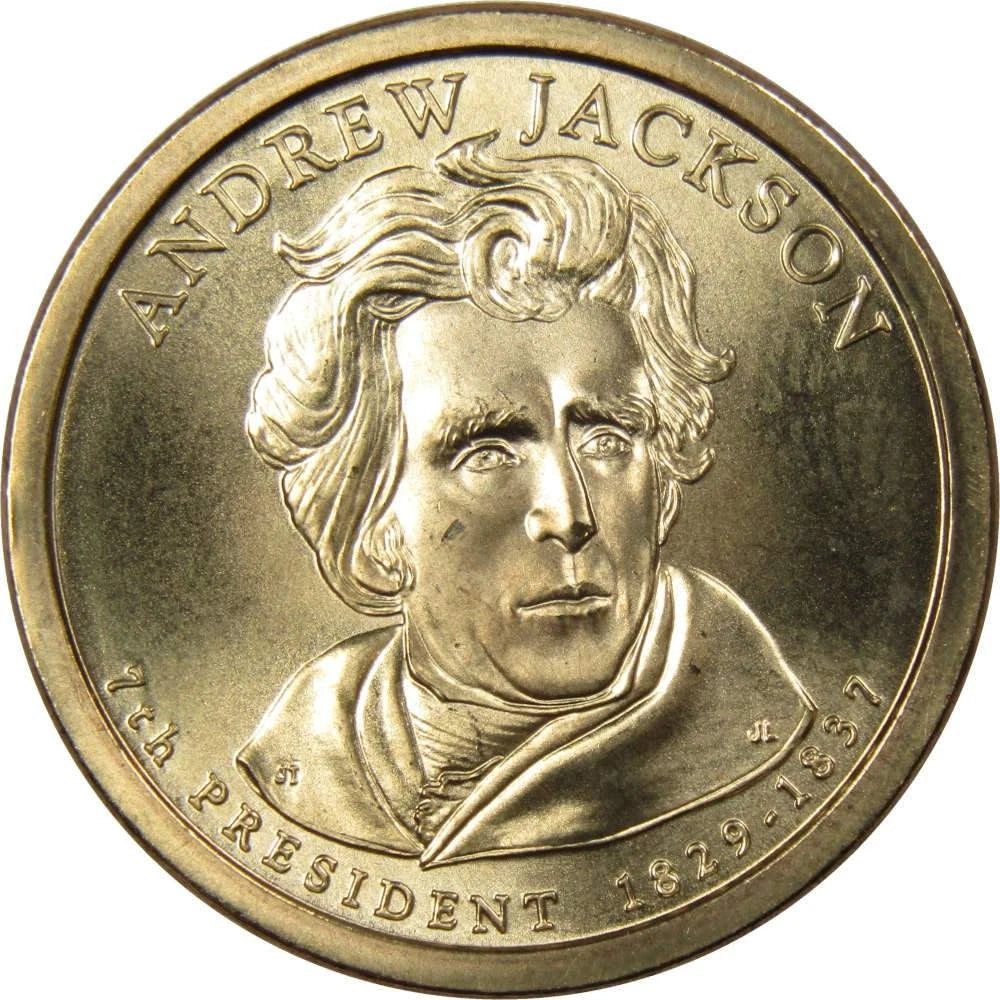 2008 Jackson Presidential Dollar Uncirculated Missing Edge Lettering