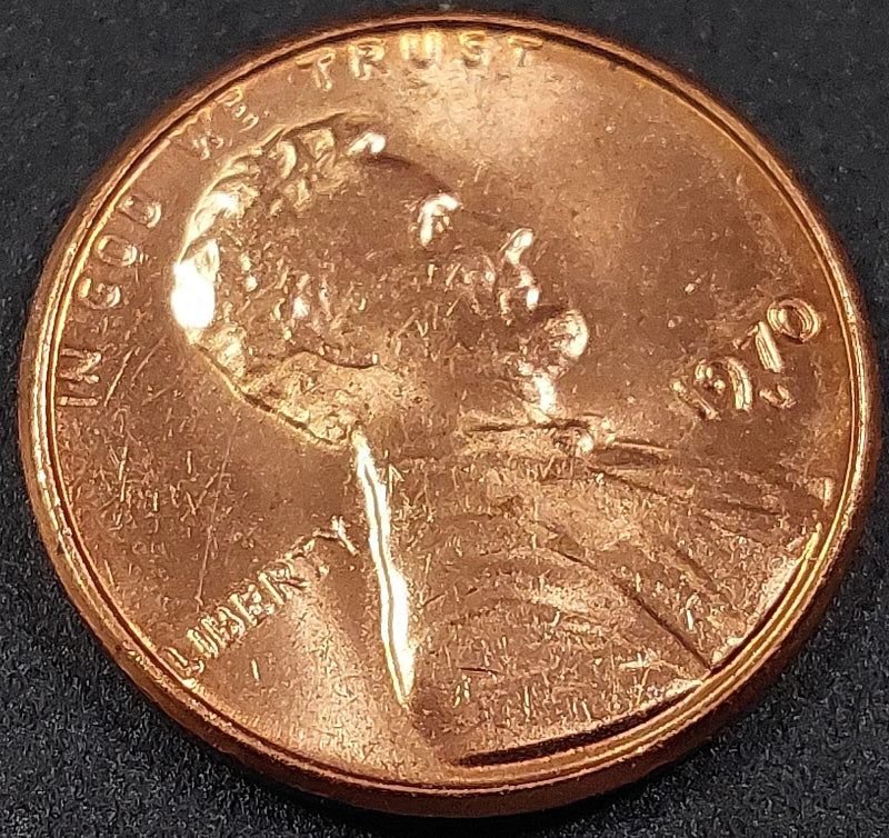 1970 D Lincoln Cent, NO FG Error! "Floating Roof"!-1