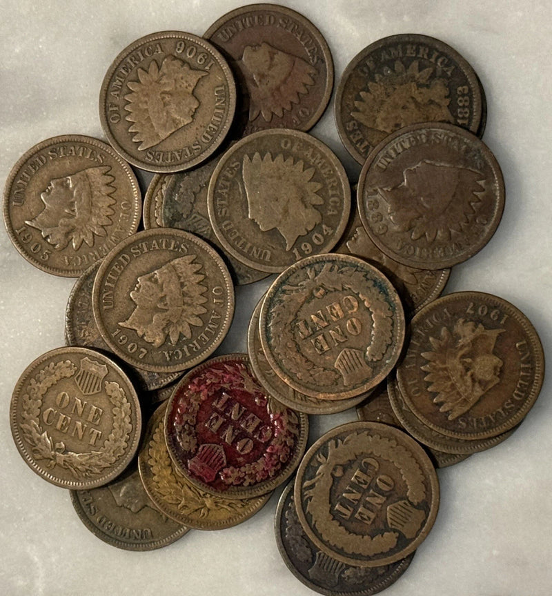 [Lot of 25 Coins] Indian Head Cent - Half Roll - Choose how many!-1