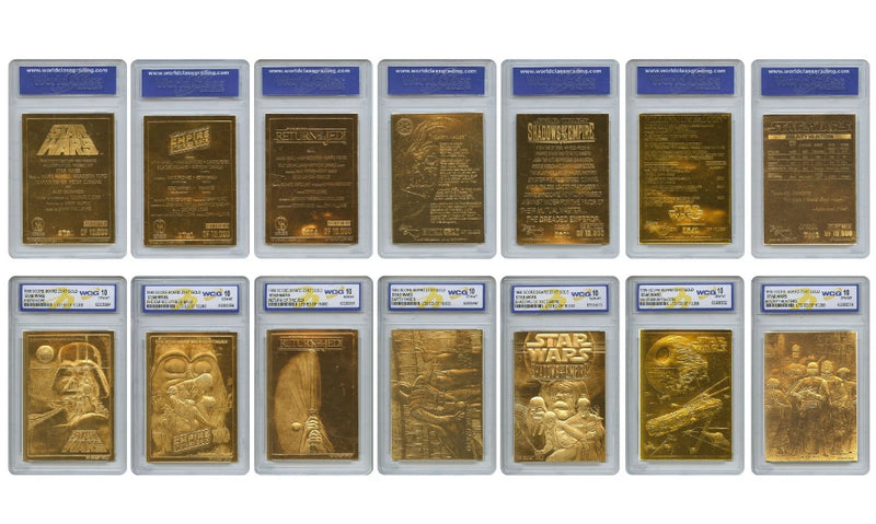 STAR WARS 1996 Genuine 23KT Gold Cards Graded GEM-MINT 10 - COMPLETE SET OF 7-1