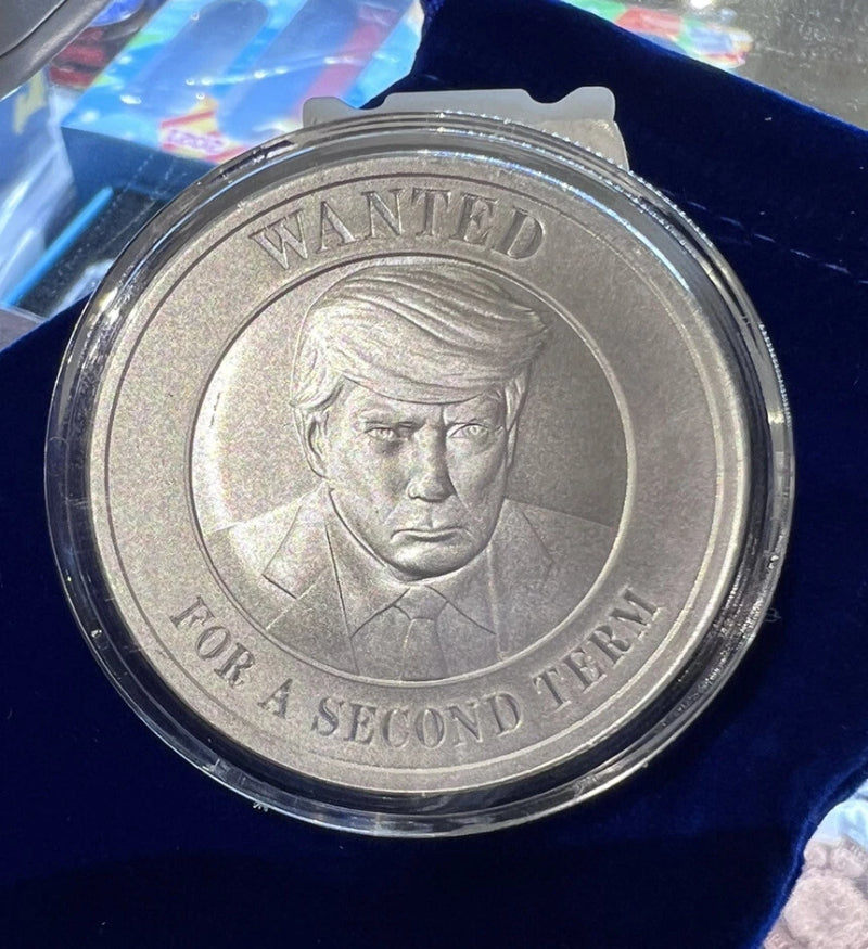 New 1oz .999 Fine Silver Round Trump Mugshot Wanted For A Second Term Capsule-1