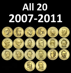 COMPLETE 2007-2011 Presidential Dollar Set IMPERFECT UNCIRCULATED 20 Coins MINT!-1