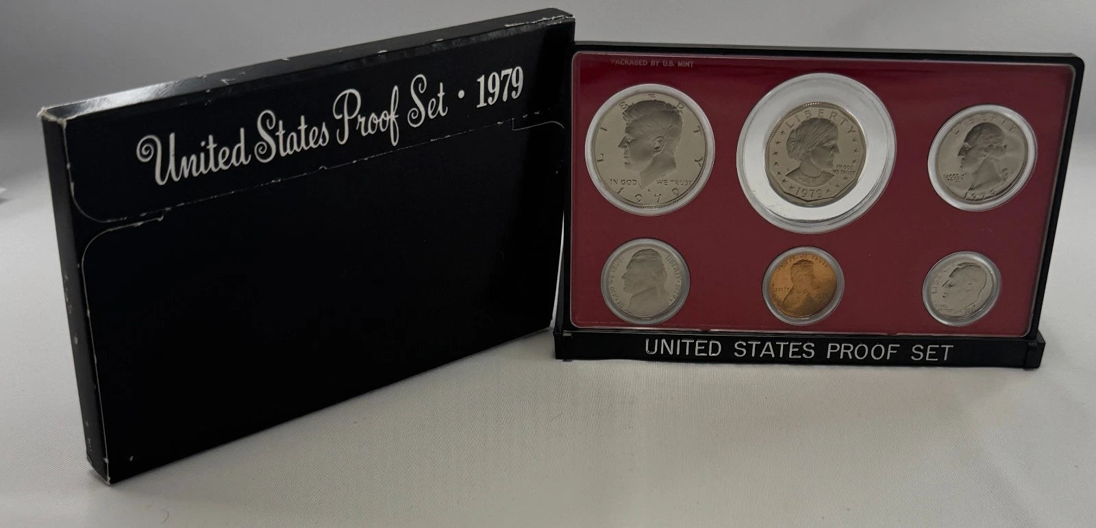 1979 S Proof Style 6 Piece Set with Storage Box, Premium Finish Collection Series, Retro Inspired Currency Display, Classic Design Theme, Memory Keepsake Set, Desktop Showcase Item, Office Decor, Home Display Accent-1