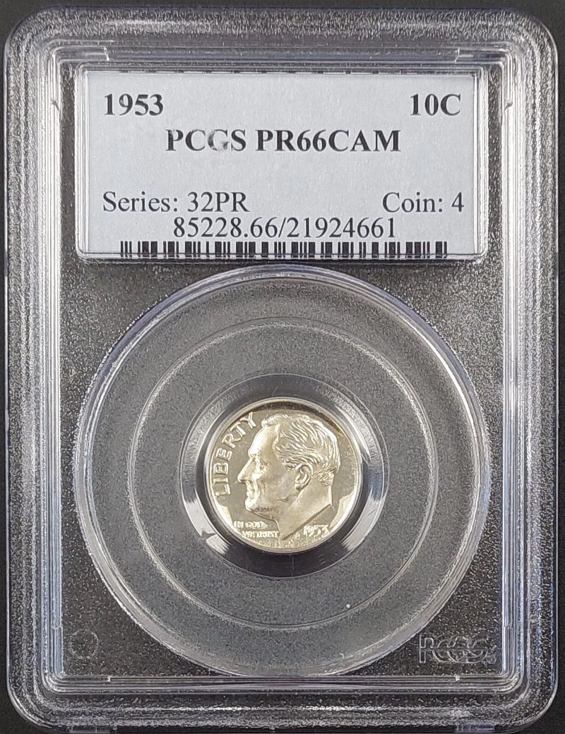 1953 Proof Rosevelt Dime certified PR 66 CAM by PCGS! sku 4661-1